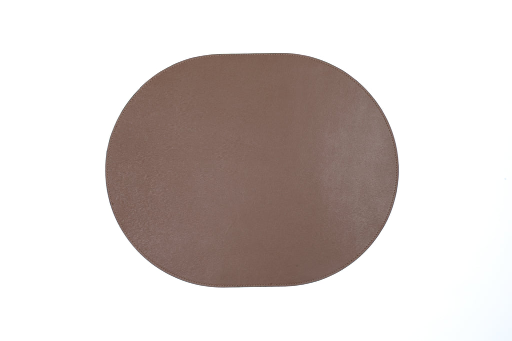 Jogo Americano Oval ALUREA Saffiano Off-White/Mel