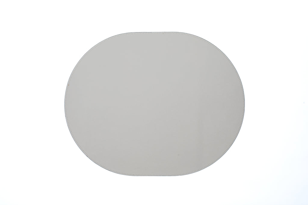 Jogo Americano Oval ALUREA Saffiano Off-White/Mel