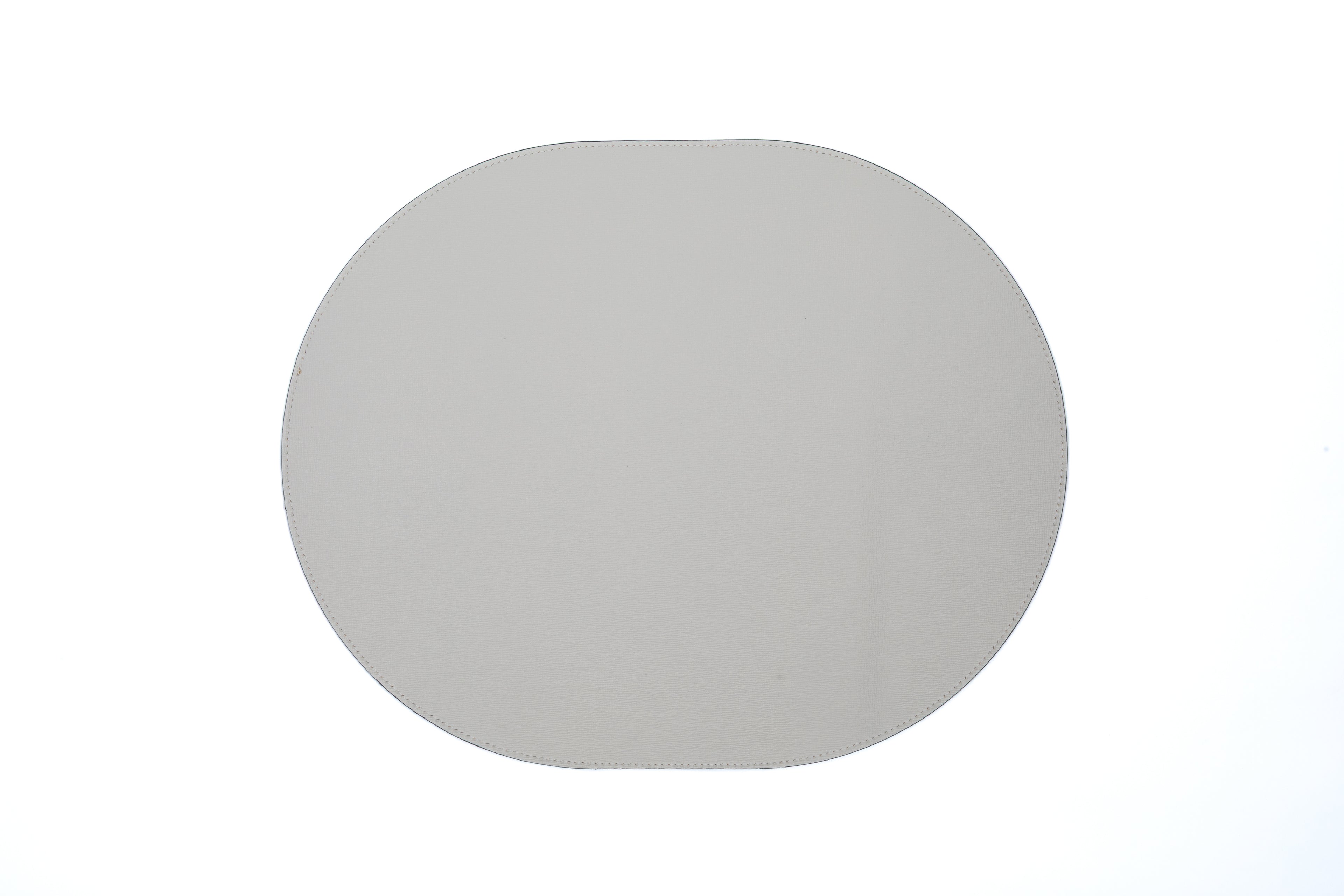 Jogo Americano Oval ALUREA Saffiano Off-White/Mel