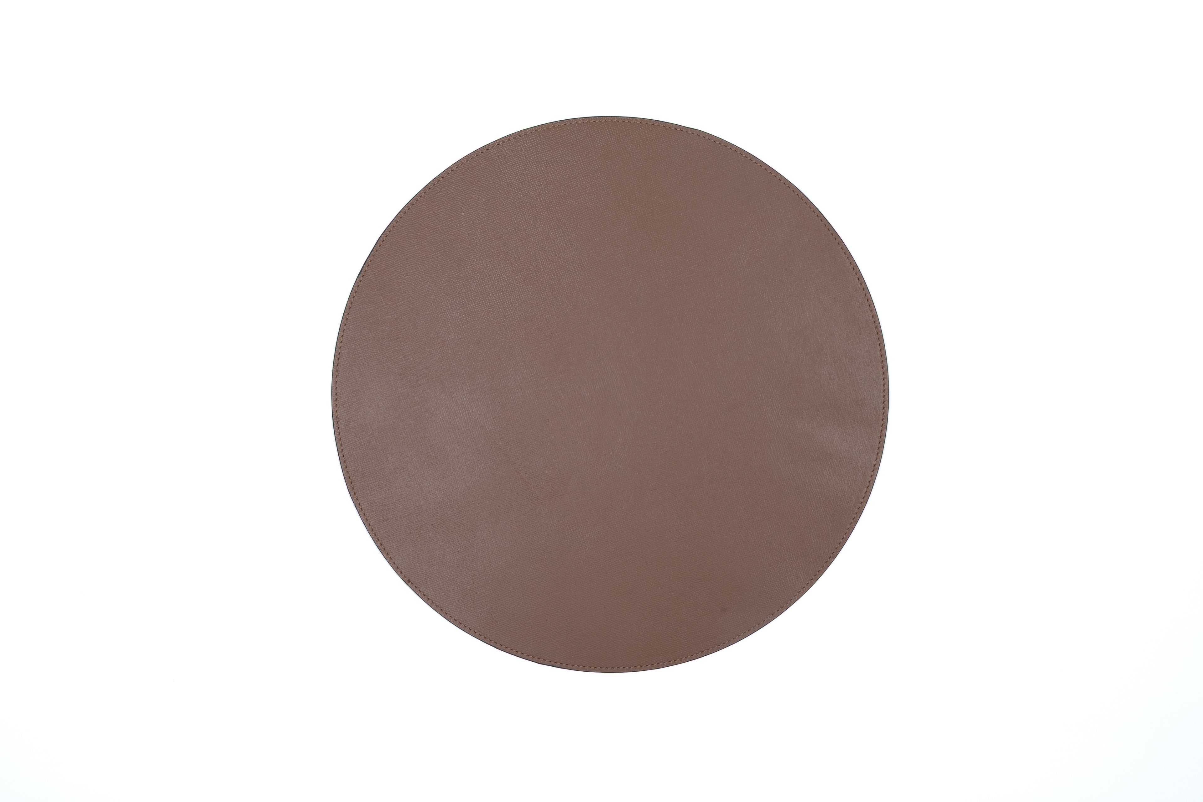 Jogo Americano Redondo ALUREA  Saffiano Mel/OffWhite