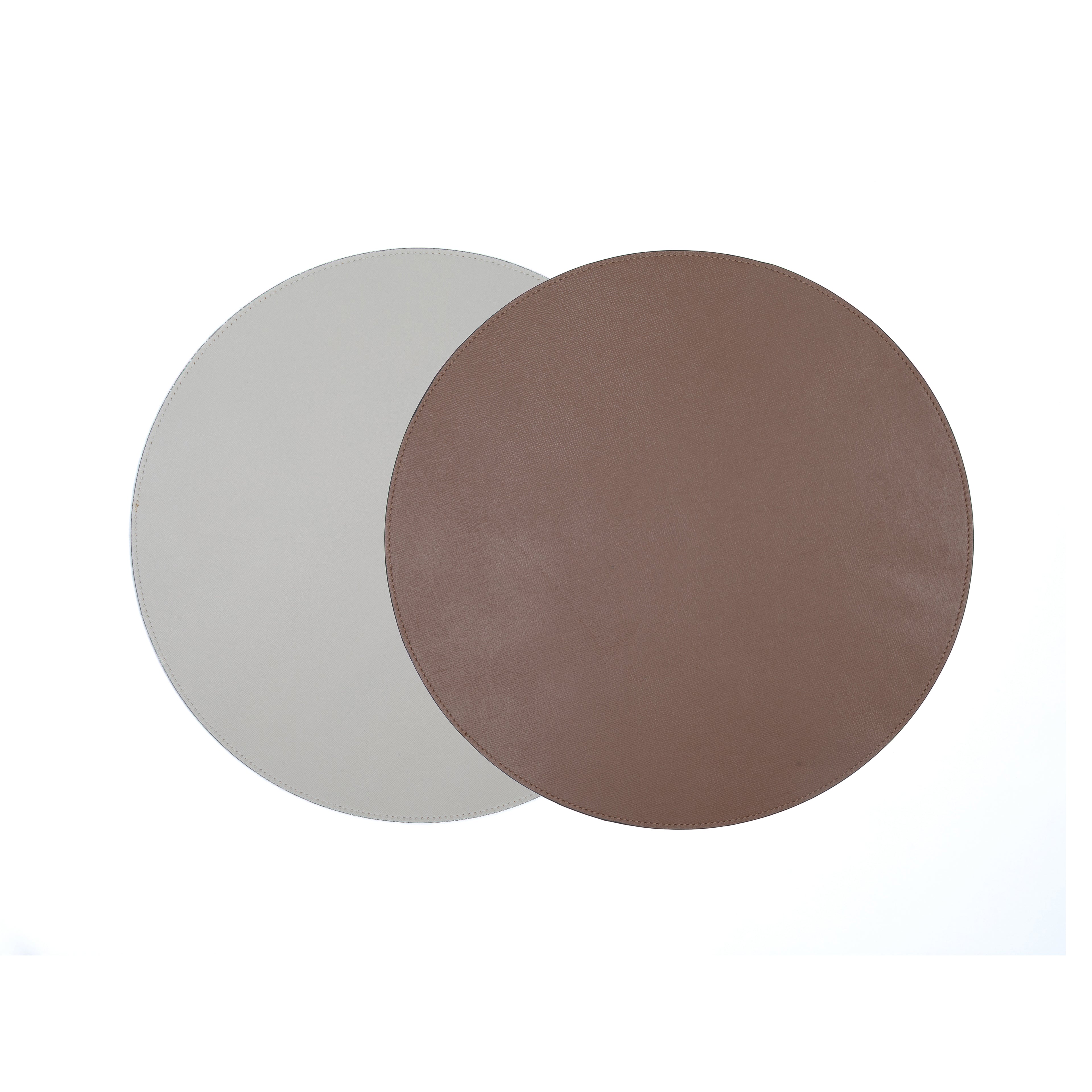 Jogo Americano Redondo ALUREA  Saffiano Mel/OffWhite