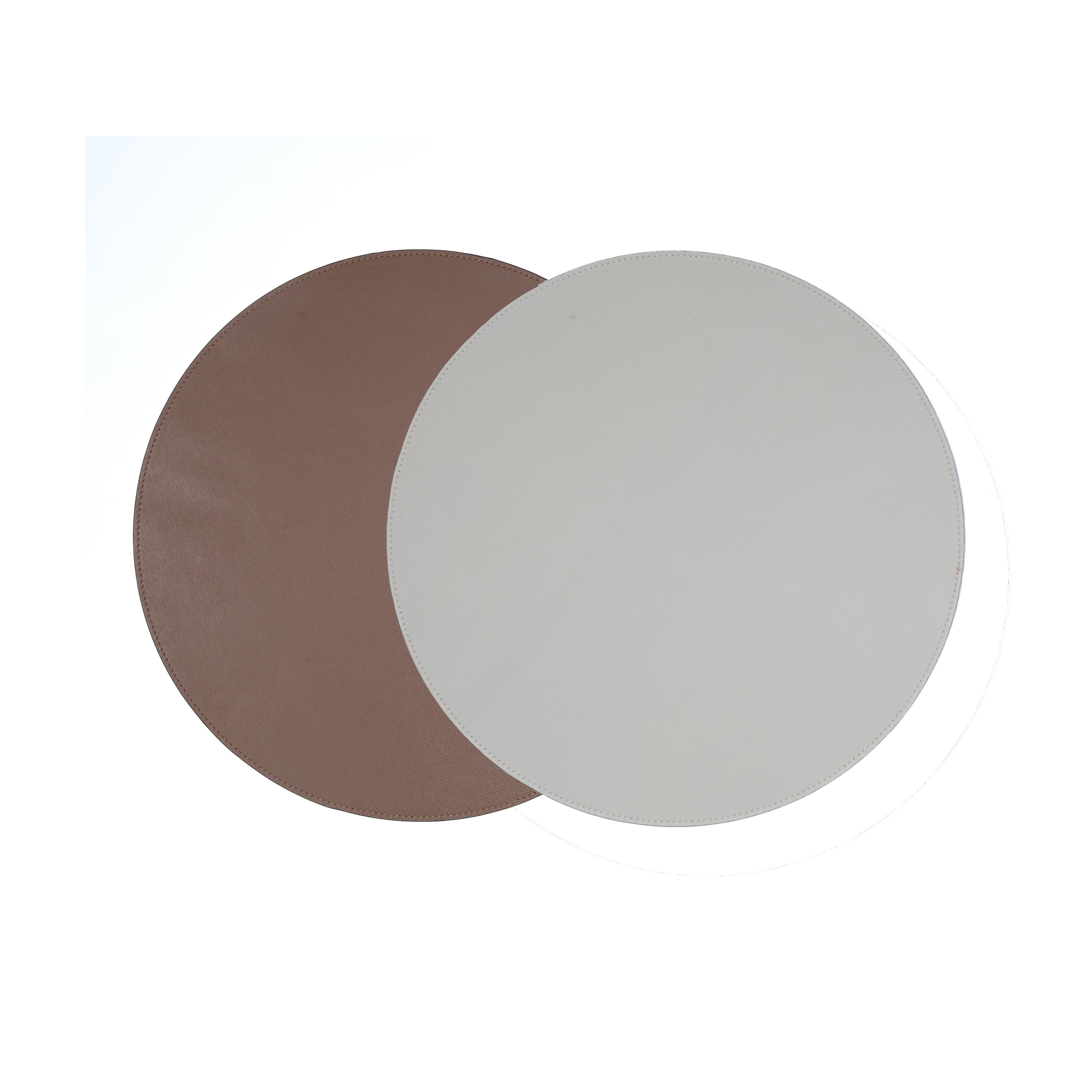 Jogo Americano Redondo ALUREA  Saffiano Mel/OffWhite