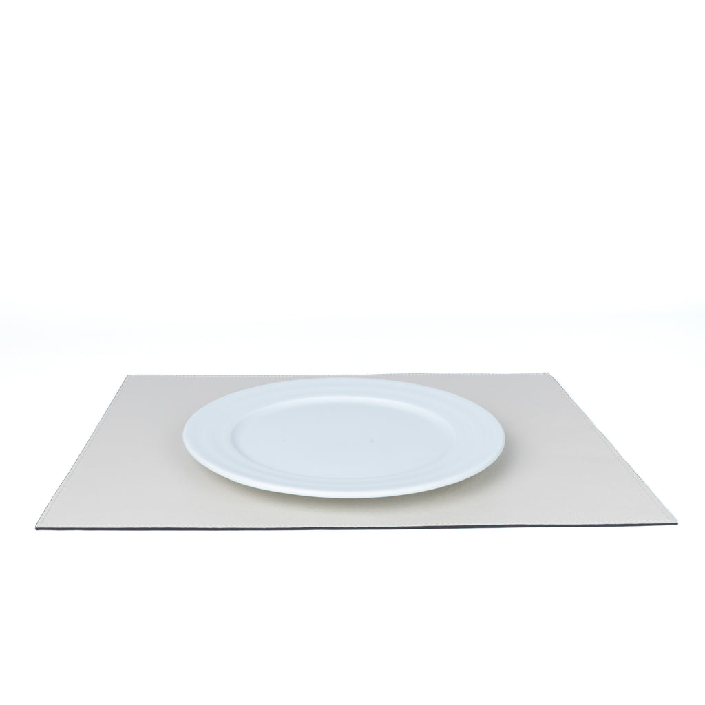 Jogo Americano Retangular ALUREA  Saffiano Off-White/Mel