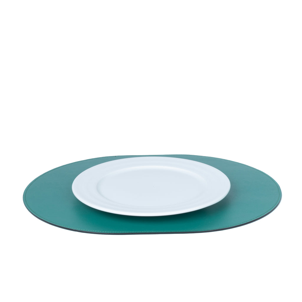 Jogo Americano Oval ALUREA Saffiano Topázio/Marinho