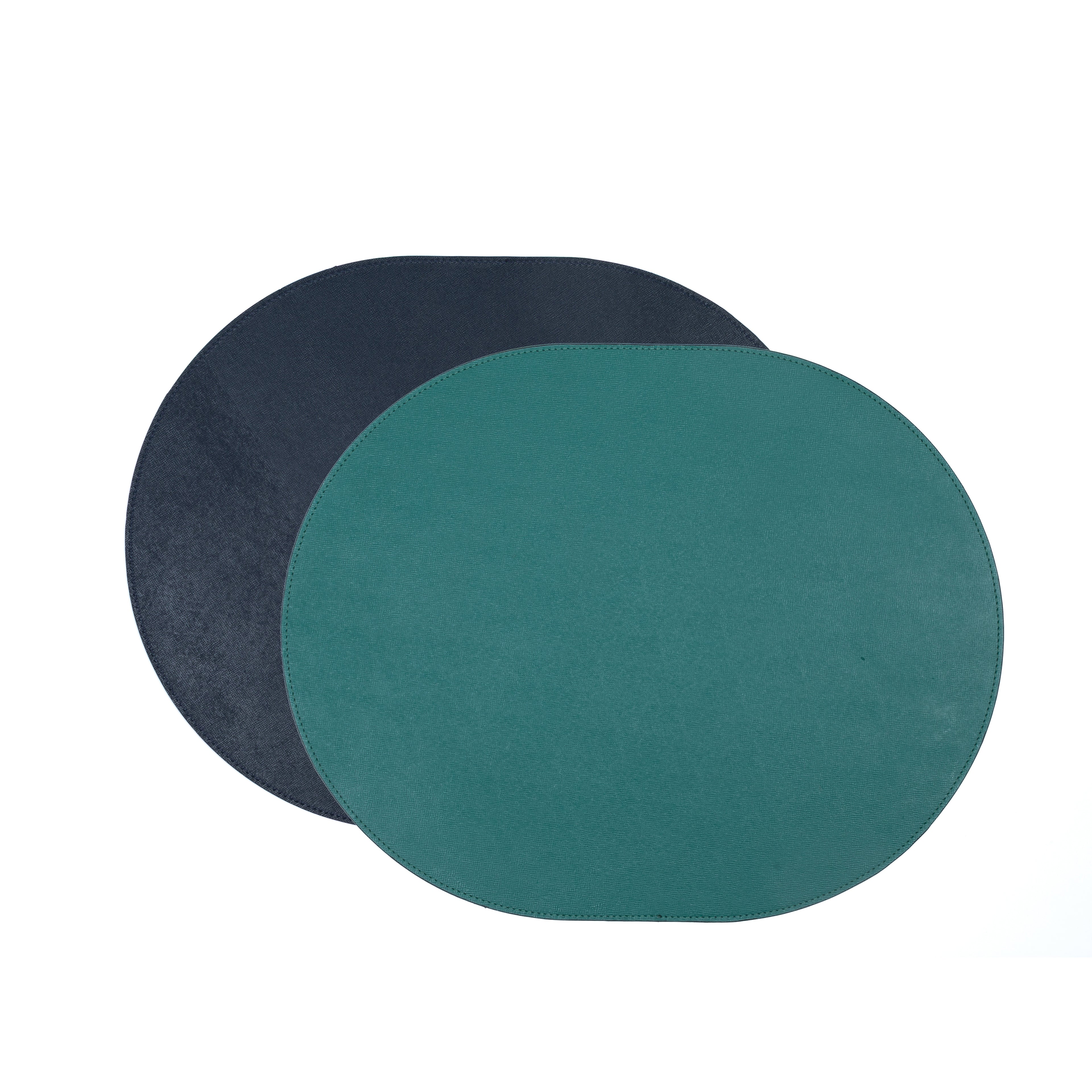 Jogo Americano Oval ALUREA Saffiano Topázio/Marinho