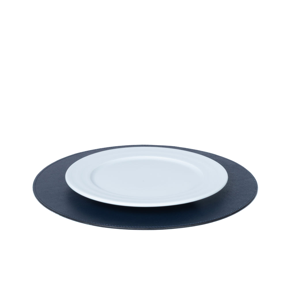 Jogo Americano Redondo ALUREA  Saffiano Topázio/Marinho