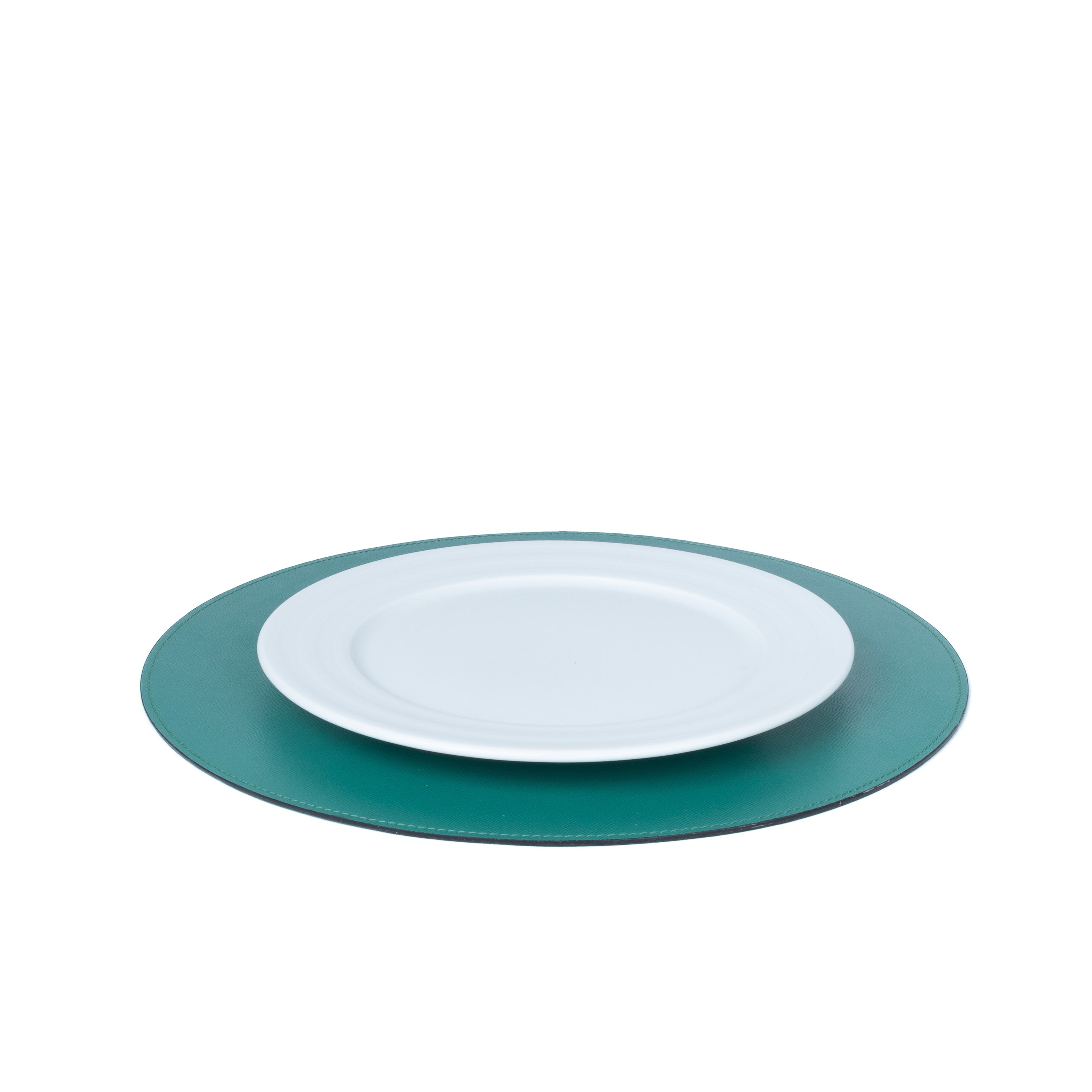 Jogo Americano Redondo ALUREA  Saffiano Topázio/Marinho