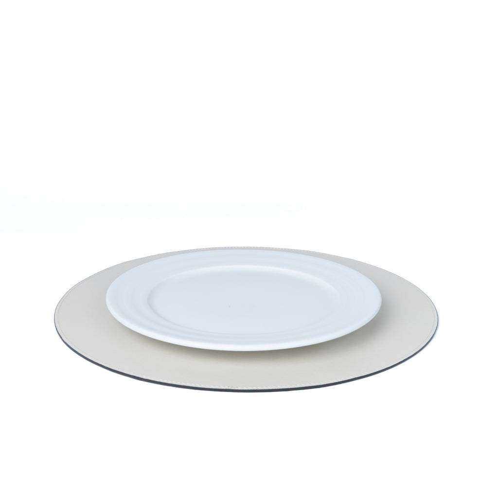 Jogo Americano Redondo ALUREA  Saffiano Mel/OffWhite