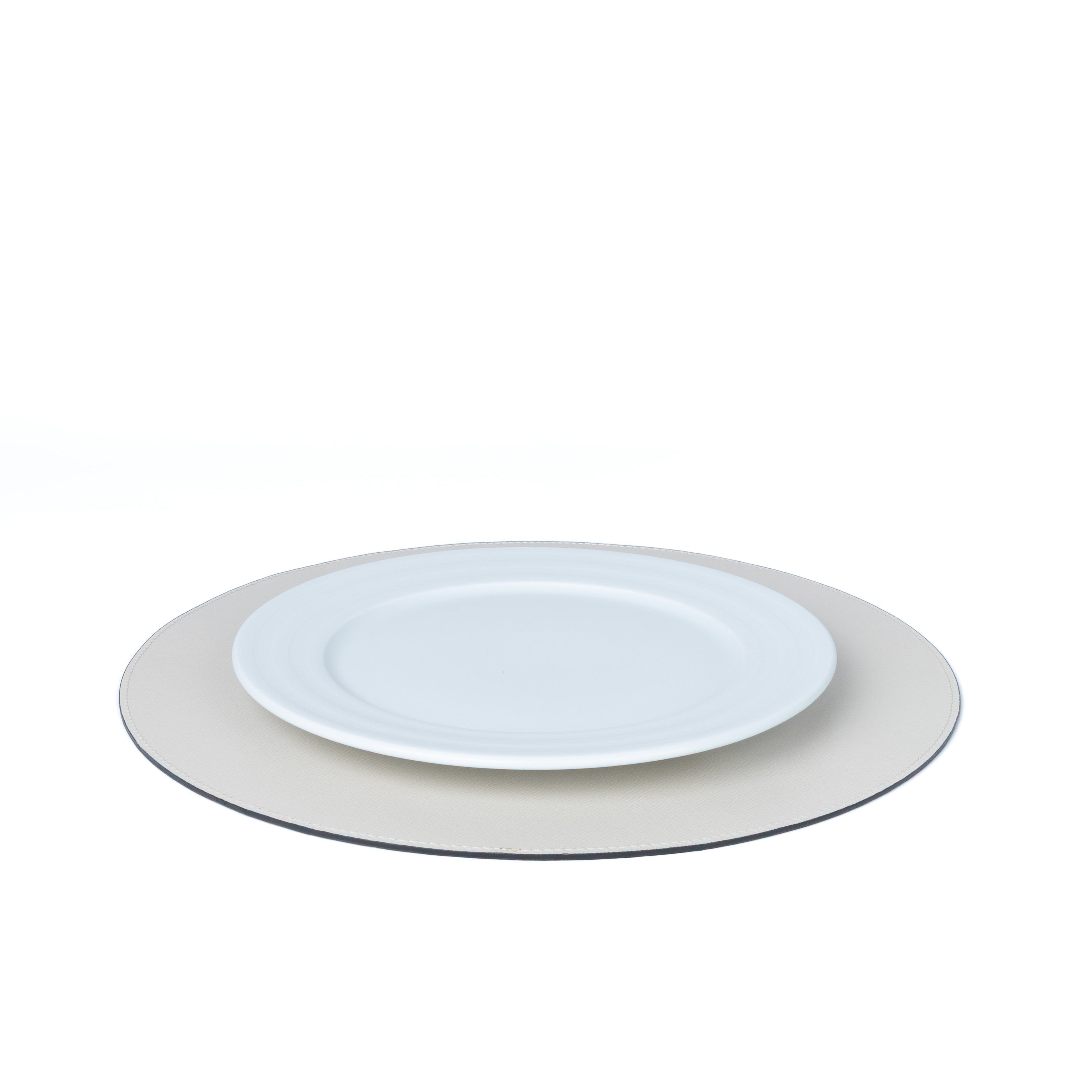 Jogo Americano Redondo ALUREA  Saffiano Mel/OffWhite