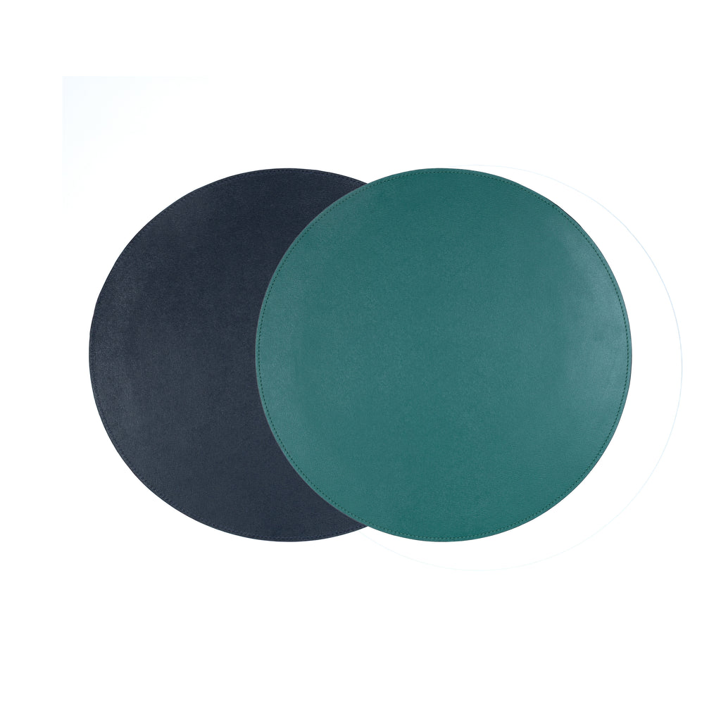 Jogo Americano Redondo ALUREA  Saffiano Topázio/Marinho