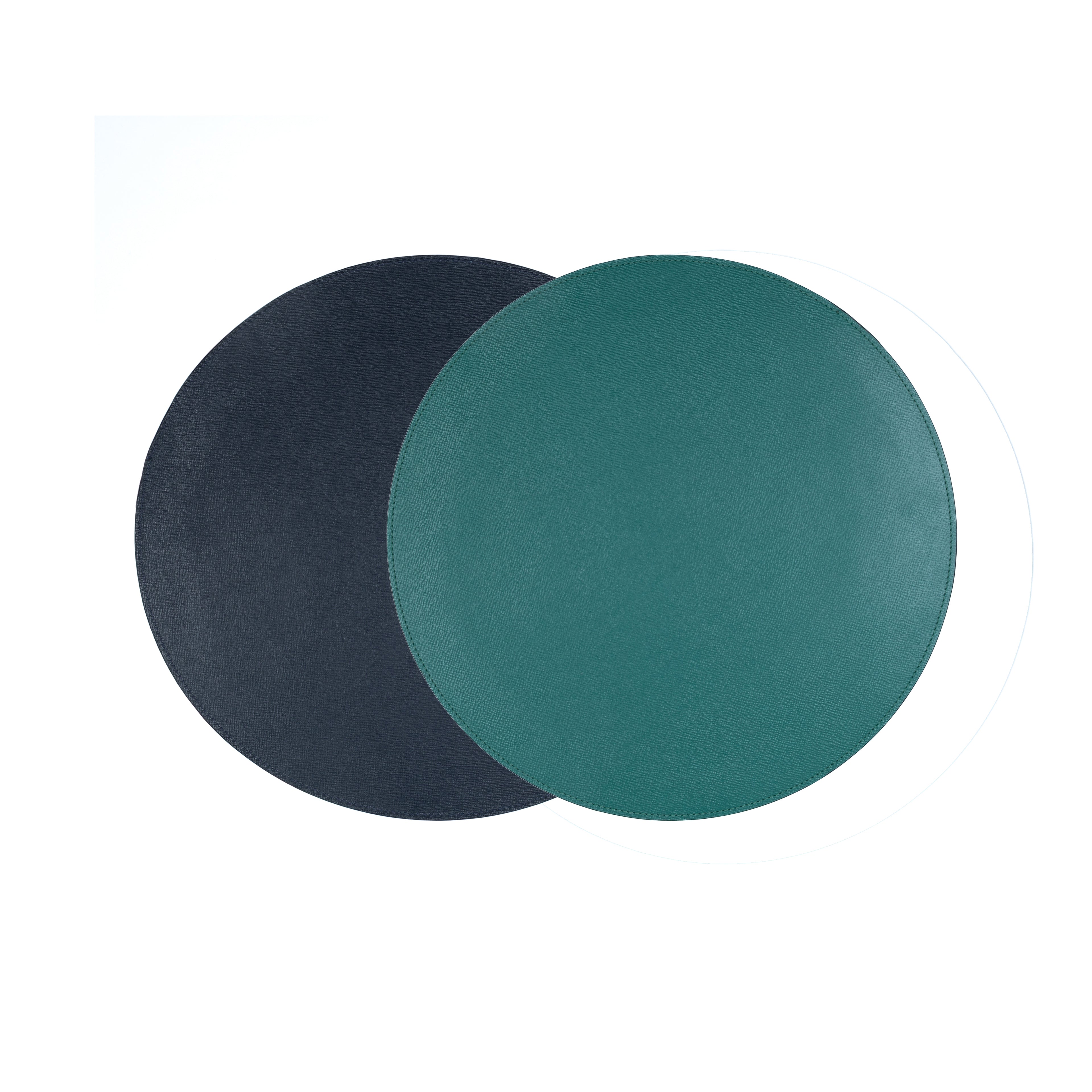 Jogo Americano Redondo ALUREA  Saffiano Topázio/Marinho