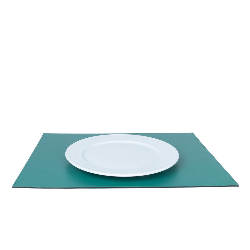 Jogo Americano Retangular ALUREA  Saffiano Topázio/Marinho