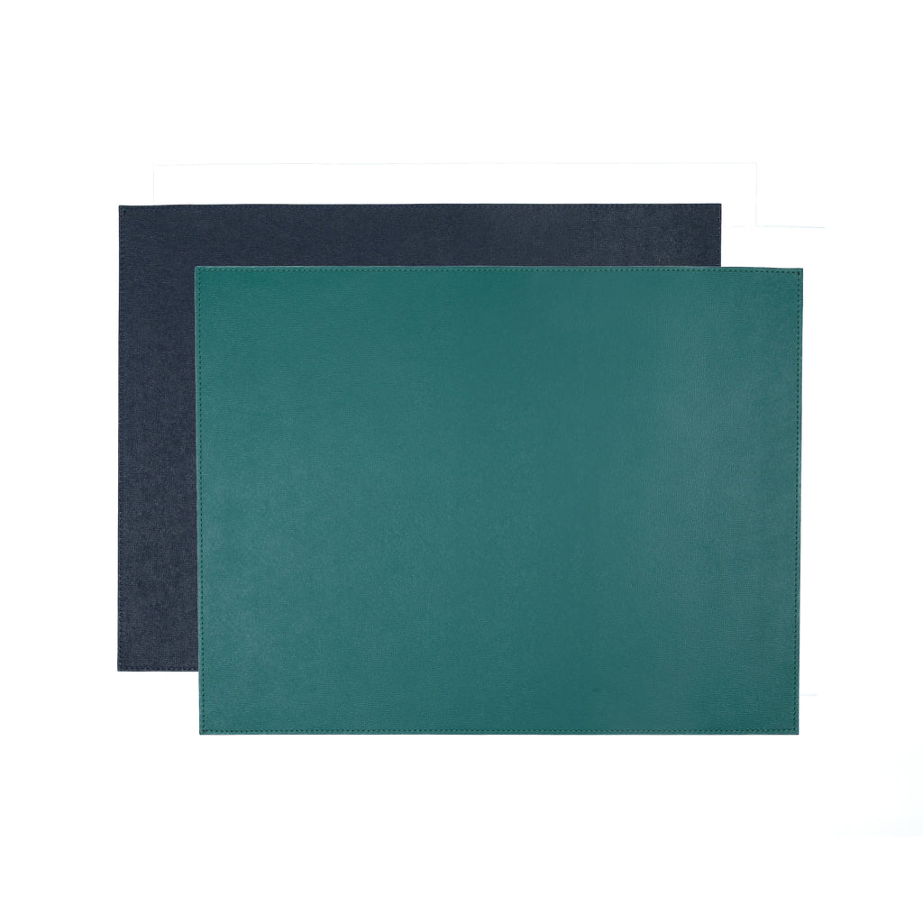 Jogo Americano Retangular ALUREA  Saffiano Topázio/Marinho