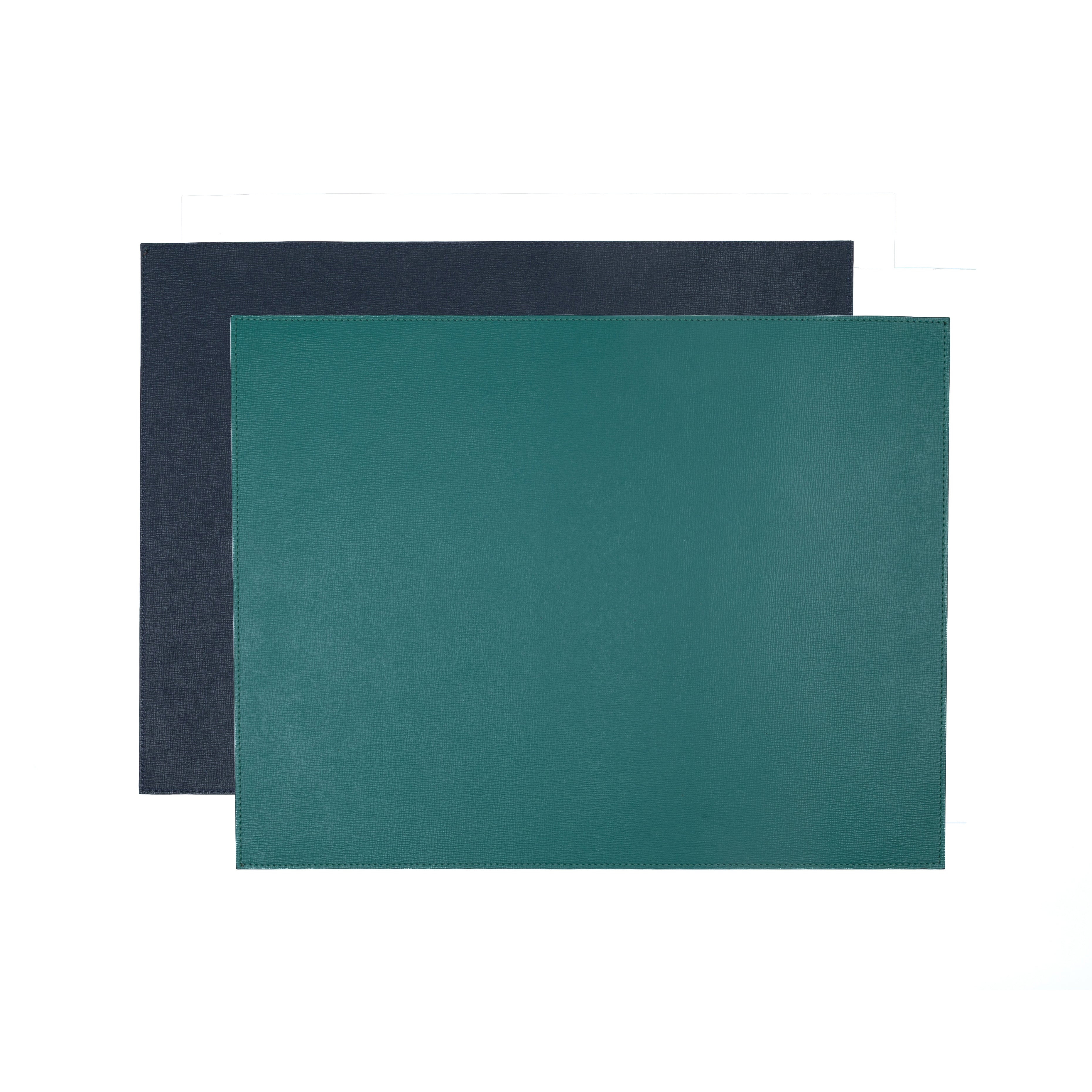 Jogo Americano Retangular ALUREA  Saffiano Topázio/Marinho